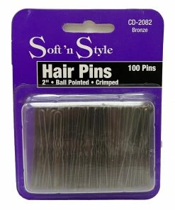 100 Bobby Pins | 2" | Ball Pointed | Crimped | SOFT N STYLE