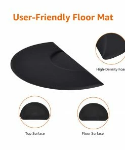 SSW Anti-Fatigue Floor Mat | Black | Semi Circle | 7/8 In. Thick