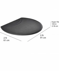 SSW Anti-Fatigue Floor Mat | Black | Semi Circle | 7/8 In. Thick