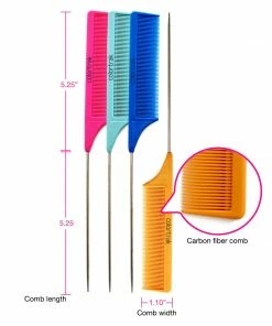 Combs & Brushes Carbon Fiber Combs | 4PK | 7014-4PK | COLORTRAK