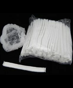 HUINI Crinkled Hair Net/Mob/Cap (White, 200 Pcs/pack) Personal Care