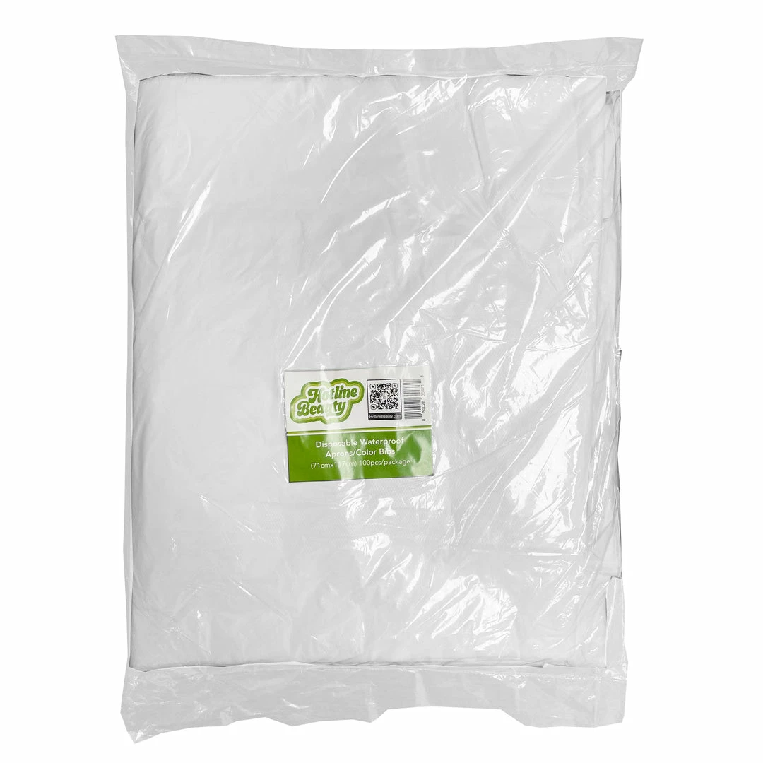 Disposable Waterproof Aprons/Color Bibs | 100 Pack | 71x117cm | HOTLINE BEAUTY