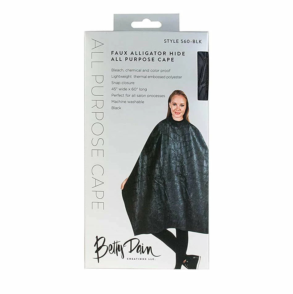 SPA Products Faux Alligator Hide| All Purpose Cape | Bleach, Chemical And Color Proof | BETTY DAIN