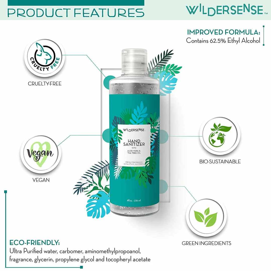 Hand Sanitizer With Aloe Vera And Tea Tree Oil | Wildersense