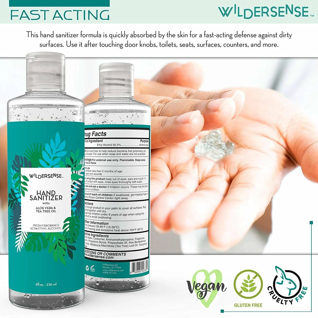Hand Sanitizer With Aloe Vera And Tea Tree Oil | Wildersense