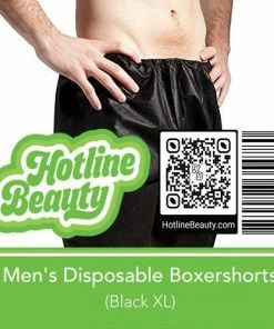 HOTLINE BEAUTY Spa Men's Disposable Boxershorts | Black | XL