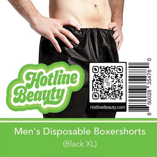 HOTLINE BEAUTY Spa Men's Disposable Boxershorts | Black | XL