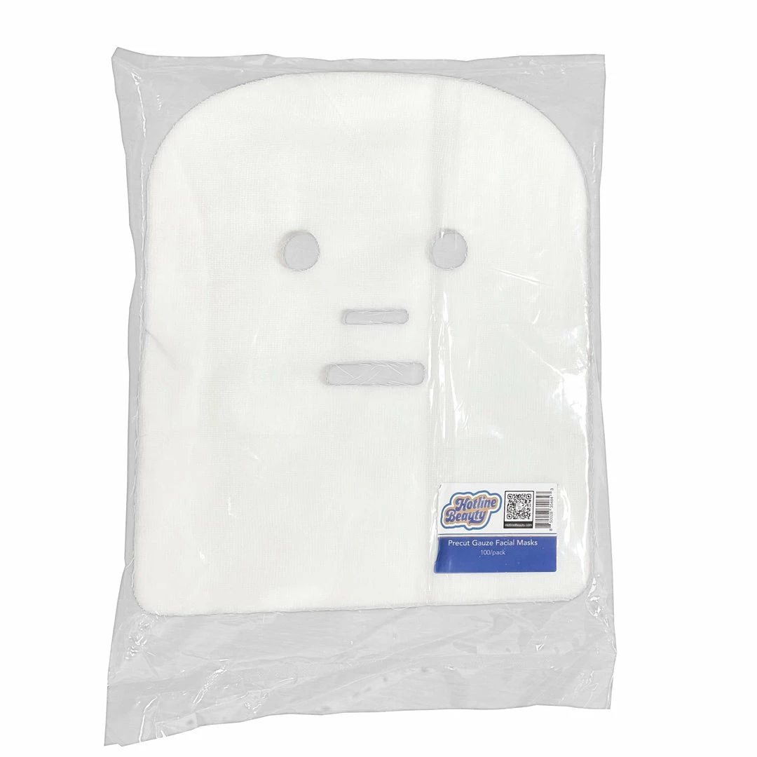 Spa Precut Gauze Facial Masks | 100 Pack | HOTLINE BEAUTY