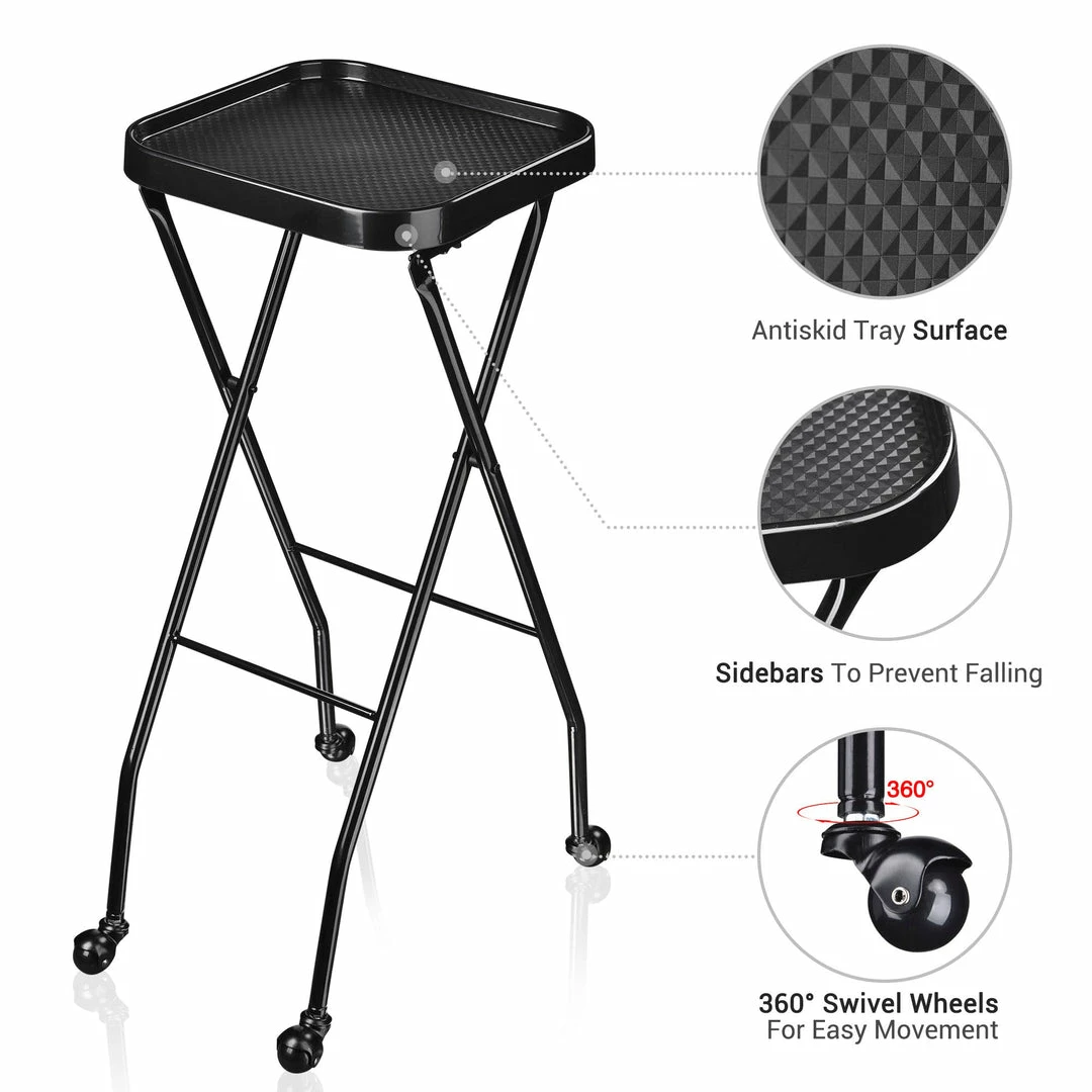 SSW SF-001 | Professional Salon Folding Trolley/Tray/Cart On Wheels