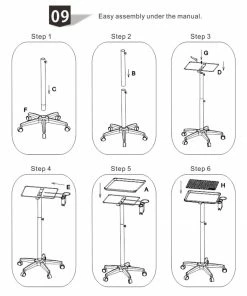 SSW Trolleys And Stools T-011B | Professional Aluminum Salon Rolling Utility Tray