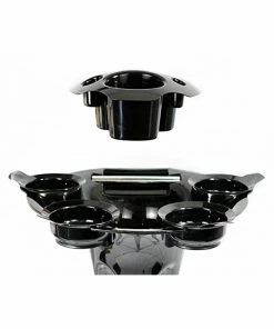 SSW Trolleys And Stools T0144-C | Tray With 4 Bowls | Beauty Salon Trolley Black | Portable Utility Cart | Hair Salon Accessories